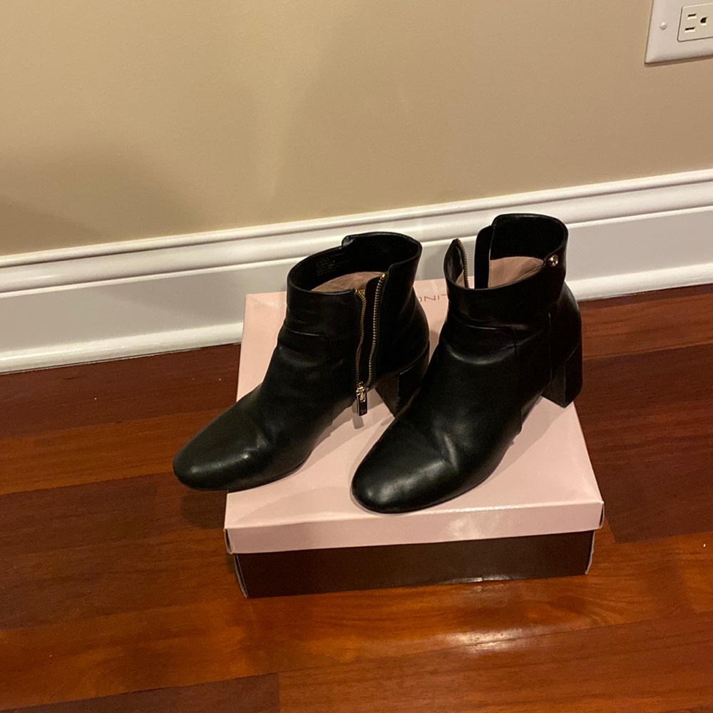 Taryn Rose letter upper black boots. Block 2" heels size 6.5.